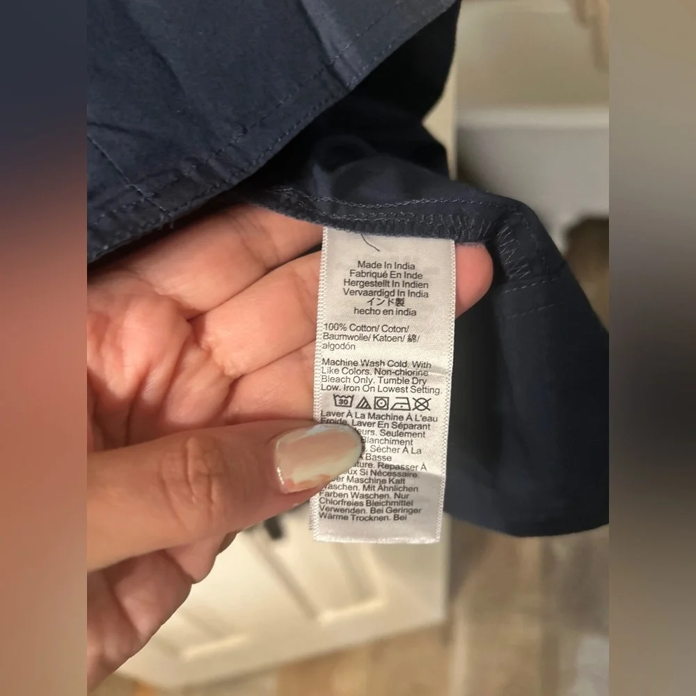 J.Crew Elena Mini Shirtdress Cotton Poplin Navy Blue Size 10 NWT - Picture 9 of 12